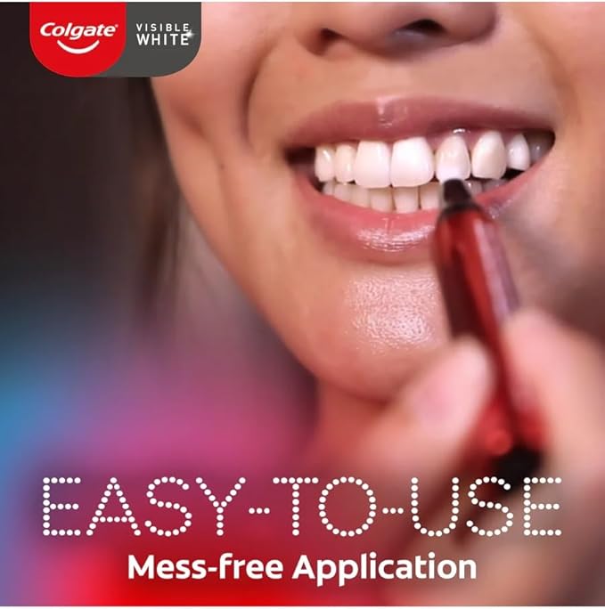 Colgate Visible White Teeth Whitening Pen, Teeth Stain Remover to Whiten Teeth Leave On Teeth Whitening Treatment with Active Oxygen Technology, Whitens Teeth in 14 Days 13g/0.5oz