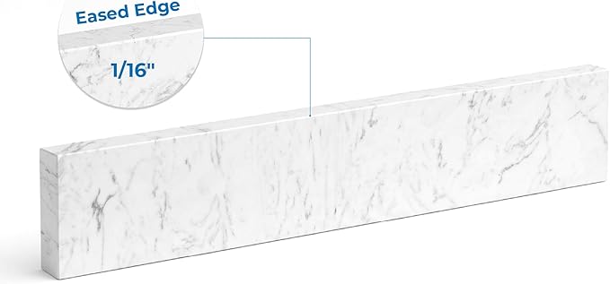 Bathroom Vanity Sink Backsplash/Sidesplash (Engineered Carrara Marble, 4" x 22")