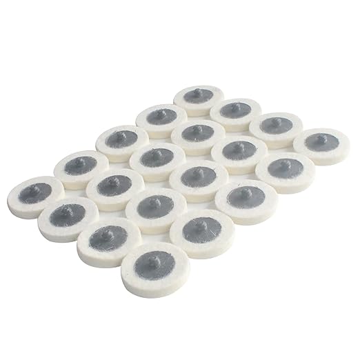 20 Pcs Surface Conditioning Quick Change Compressed Wool Felt Buffing Discs, 2 Inch Dia Fine Polishing Pads(White)