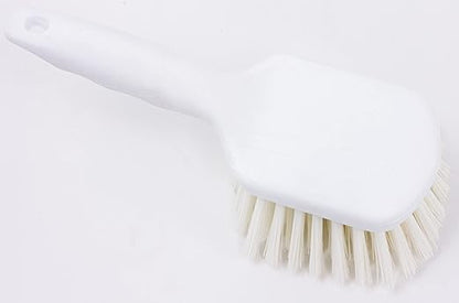 SPARTA 40541EC02 Plastic Scrub Brush, Utility Brush, Kitchen Brush With Hanging Hole For Cleaning, 8 Inches, White - (Pack of 1)