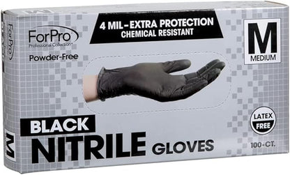 ForPro Disposable Nitrile Gloves, Chemical Resistant, Powder-Free, Latex-Free, Non-Sterile, Food Safe, 4 Mil