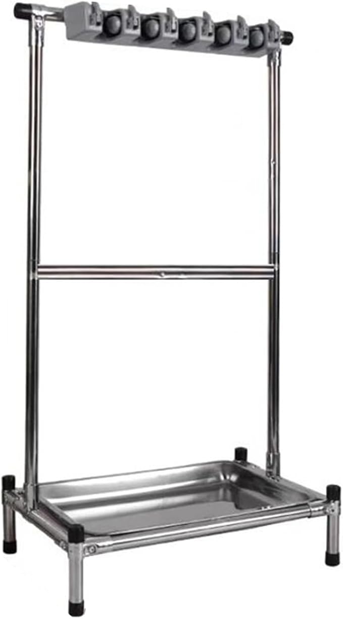 Broom and Mop Holder Put Wet Mops,Yard Tool Storage and Organizers,Freestanding,with 5 Card Slots and 6 Hooks(56x38x106cm)