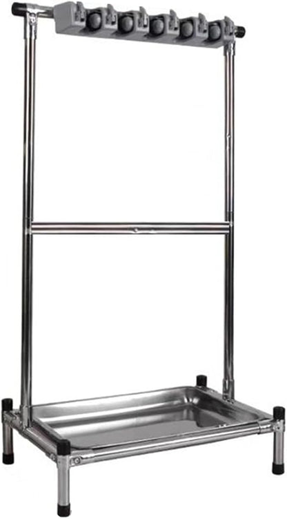 Broom and Mop Holder Put Wet Mops,Yard Tool Storage and Organizers,Freestanding,with 5 Card Slots and 6 Hooks(56x38x106cm)