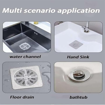 Disposable Shower Drain Cover Hair Catcher Shower Drain Mesh Stickers, Bathroom, Laundry, Bathtub, Kitchen, Sink, for Human and pet Hair (10 PCS)