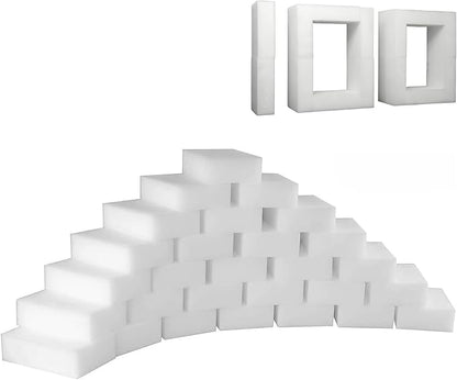 Magic Melamine Sponge Eraser, GRS Certified 100 Pack Magic Cleaning Erasers in Bulk No Scratch & Super Absorbent, Multi-Functional Melamine Foam Sponges for Bathroom Window Shoes Kitchen