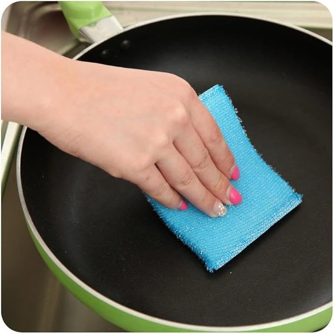 Swift-Scrub Non-Scratch Wire Steel Scrubber for Sustainable Cleaning of Utensils, Dishes, Counters, Sinks and Wet and Dry Cleaning Multipurpose Dish Wash Scrubber | (Scrub Sponge, 4)