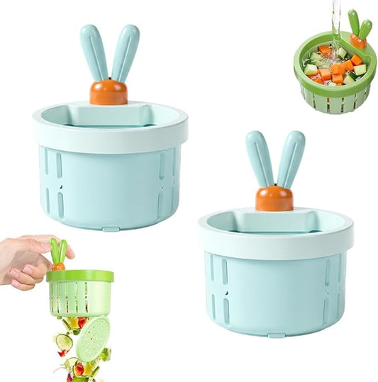 2 Pcs Cactus Sink Drain Strainer – Press-to-Dump Kitchen Sink Filter Basket, 3 Inch Food Residue Collector with One-Press Lifting Stopper, Multifunctional Waste Catcher for Home (Blue)