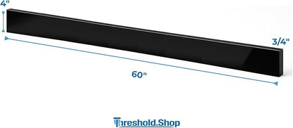 Bathroom Vanity Sink Backsplash/Sidesplash (Super Black Engineered Marble, 4" x 60")