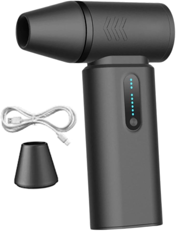 Mini Jet Dry Blower Hair Dryer Multi-use Turbofan Turbine Snow Blower for Cleaning of Keyboards & Laptop Hair Cleaning, Black