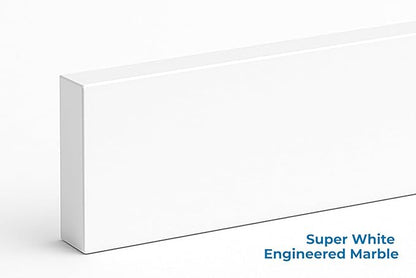 Bathroom Vanity Sink Backsplash/Sidesplash (Super White Engineered Marble, 4" x 30")