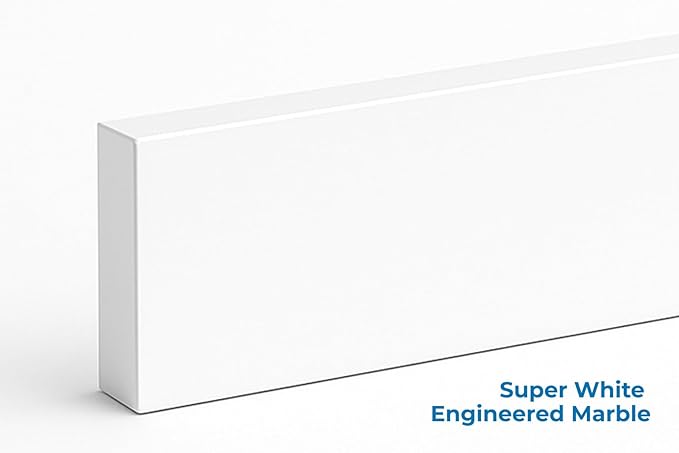 Bathroom Vanity Sink Backsplash/Sidesplash (Super White Engineered Marble, 4" x 60")