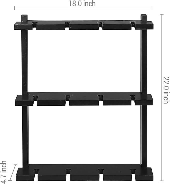 MyGift Wine Glass Rack - Wall-Mounted Black Wood Stemware, 12 Glassware Holder Rack, Wine Glasses Storage Hanger for Bar Kitchen
