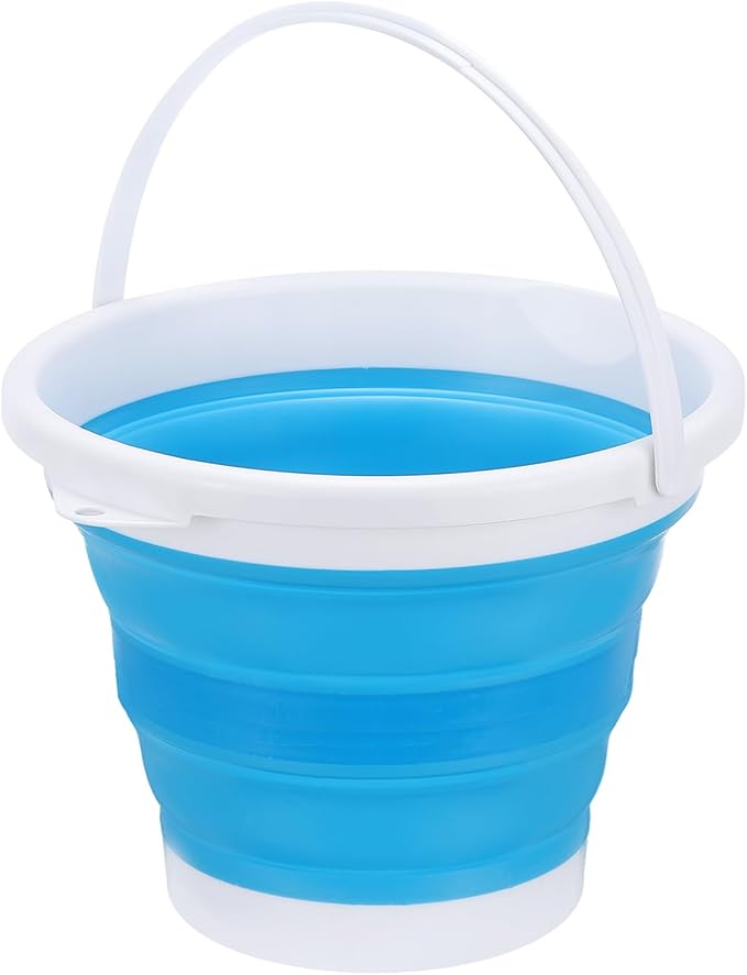 PATIKIL Collapsible Bucket 10L/2.6Gallon, Small Foldable Bucket Portable Plastic Round Tub for House Cleaning Car Washing Camping Fishing, Blue
