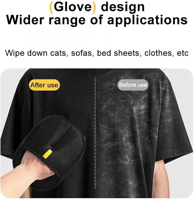 2 Pack Pet Hair Remover Gloves for Furniture & Clothes – Reusable Lint Remover Mitt for Dog & Cat Fur – Easy Clean Fur Remover for Couch, Carpet, Car Seats