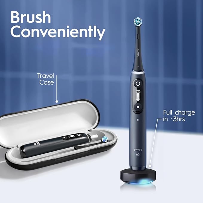 Oral-B iO Series 7G Electric Toothbrush with Replacement Brush Head, White Alabaster