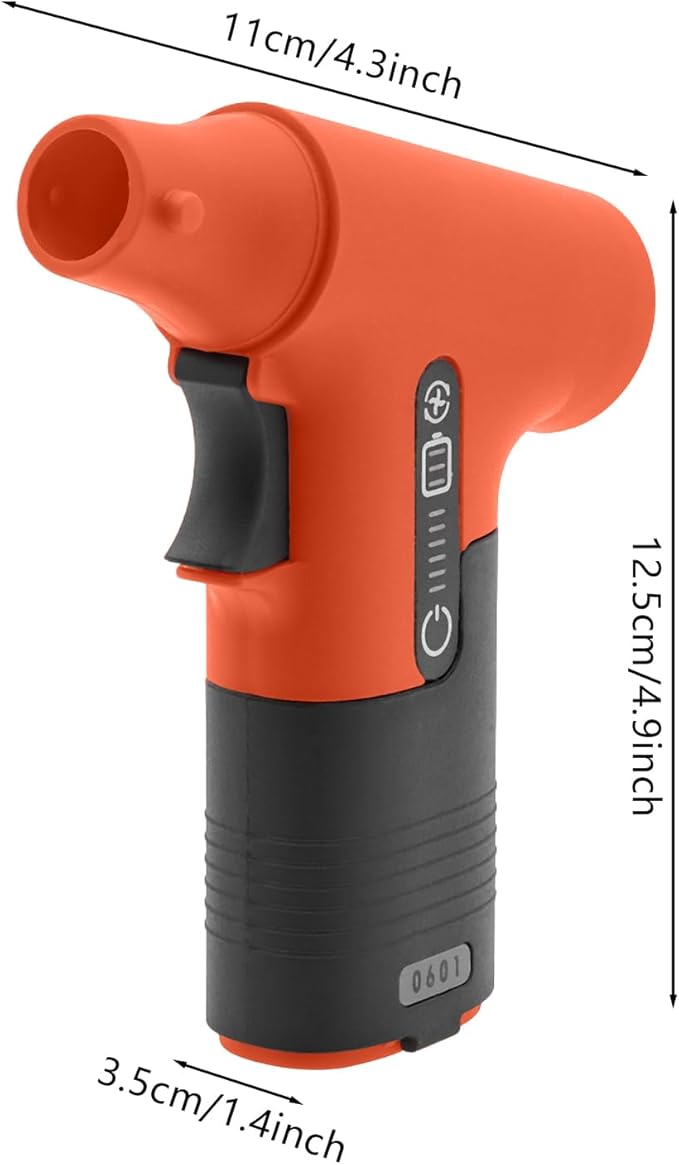 Electric Air Duster, 13000RPM Compressed Blower Fan Multi-Functional Tiny Electric Cleaner 3 Speeds Adjustable Rechargeable Air Blower for Keyboard PC Deep, Car, Home Cleaning (Orange)
