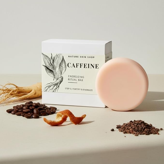 Nature Skin Shop Caffeine Conditioner Bar for Thinning Hair & Hair Growth, Energizing Scalp Treatment, Lightweight & Detangling, Sulfate-Free, Zero-Waste