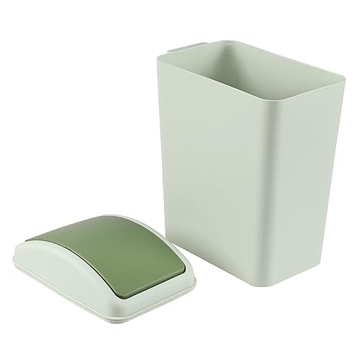 4.5 Gallon Trash Can with Swing Lid, Plastic Swing Top Trash Can (Green)