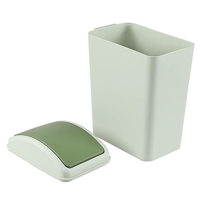 4.5 Gallon Trash Can with Swing Lid, Plastic Swing Top Trash Can (Green)