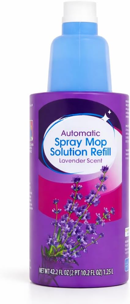 Auto Spray Mop Floor Cleaning Solution Refill 42 fl oz Lavender Scent, Multi Surface Floor Cleaner Refill for Spray Mops, Ready to Use Liquid, 1 Count