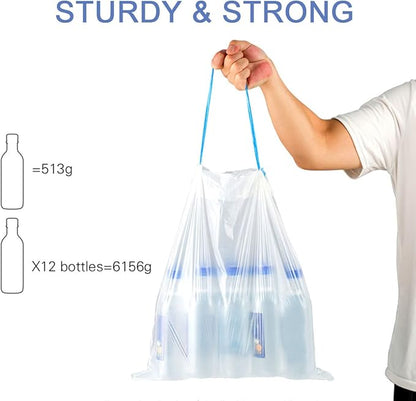 Charmount 4 Gallon Trash Bags - Drawstring small trash Bags for Bathroom, Kitchen, Bedroom, Office, 60 Count (Upgraded - Easy to Separate)…