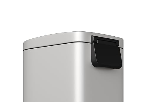 Garvee 1.6 gal / 6 L Metal Bathroom Trash Can with Lid, Slim Waterproof Garbage Can for Bedroom, Small Step-on Trash Bin with Inner Bucket, Rear Handle, Soft Close Lid, White
