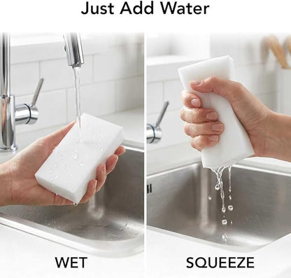 Melamine Cleaning Sponge (2-Pack) – Multi-Surface Eraser Sponge, Breakable Design for Longer Use, Removes Stains, Scuffs & Dirt on Kitchen, Bathroom, Walls, Shoes & More