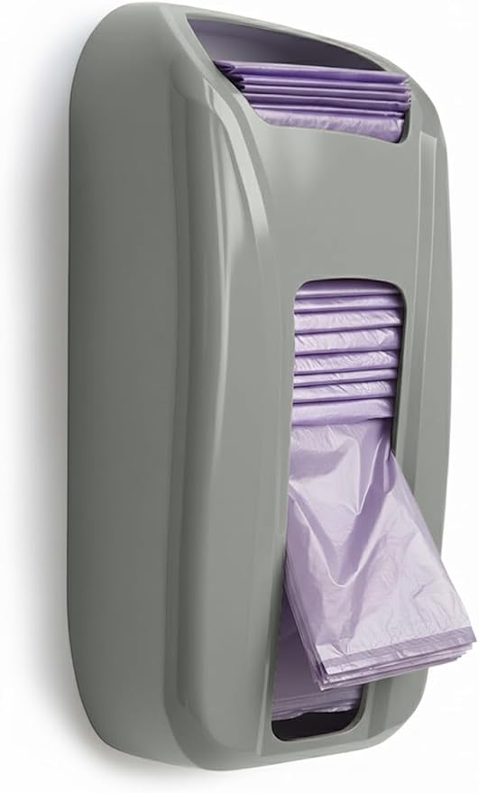 KICHLY Plastic Bags Holder, Durable Grocery Plastics Dispenser, Storage Organizer & Saver for Grocery, Shopping & Trash Bags, Wall Mount, Grey