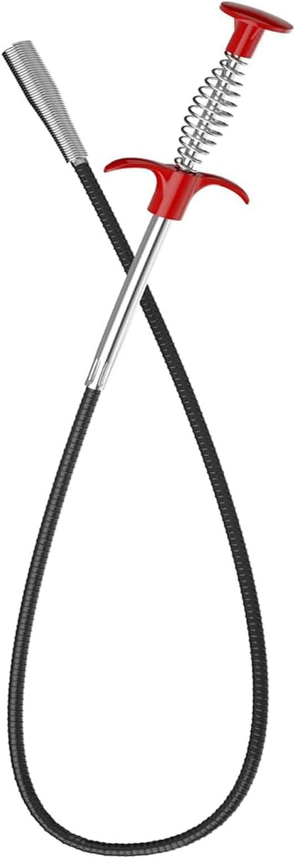 35 inch Drain Snake Hair Drain Clog Remover Tool,Flexible Grabber Claw Pick Up Reacher Tool for Litter Pick, Toilet, Sewer, Shower, Kitchen Sink