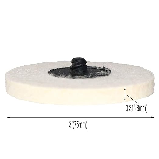 FPPO 3 inch 10pcs Sanding Pad Wool Felt Quick Change Discs,Surface Polishing Buffing Pads Wheel