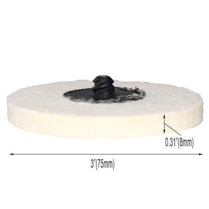 FPPO 3 inch 10pcs Sanding Pad Wool Felt Quick Change Discs,Surface Polishing Buffing Pads Wheel