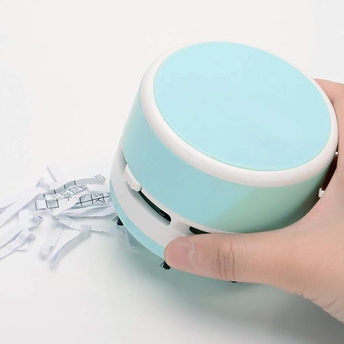 iSuperb Desktop Vacuum Cleaner Portable Keyboard Sweeper Mini Crumb Vacuum Cleaner Table Food Rubber Crumb Dust Remover Cleaner for Home, Office, Cars - No Battery Included (Blue)