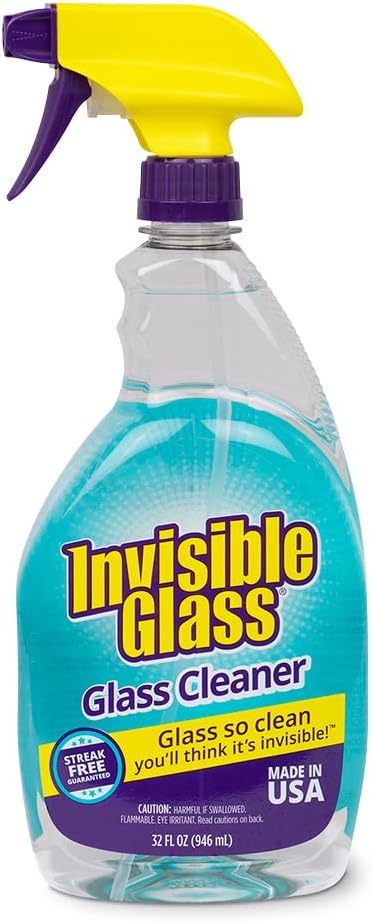 Invisible Glass 92194 Premium Glass and Window Cleaner for Auto and Home Cleans Glass, Windows, Mirrors, and More, Streak-Free, Ammonia-Free, Tint-Safe, 32 Fl Oz