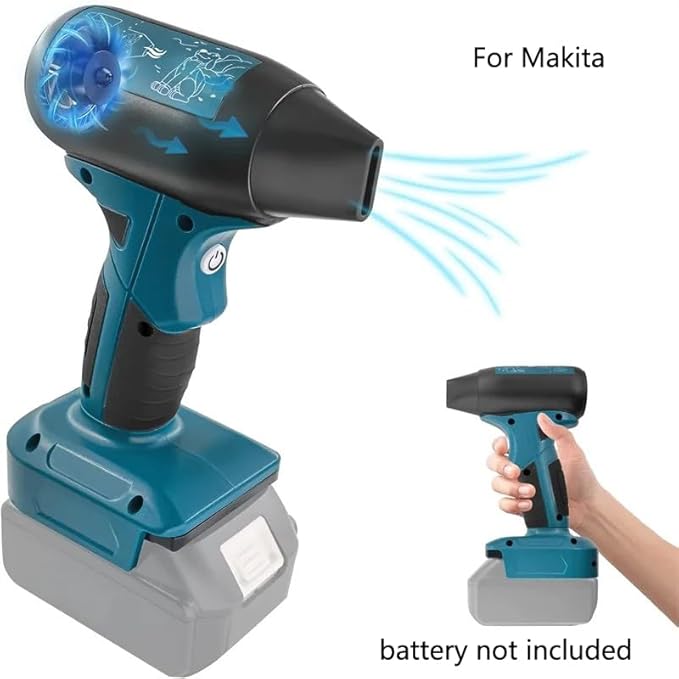 Jet Fan Mini Blower Compatible with Makita 18v Battery, 130000 RPM Handheld Blower Cordless,Portable Compressed Air Duster with 4-Speed Control for Keyboard,Leaf Cleaning(no Battery)