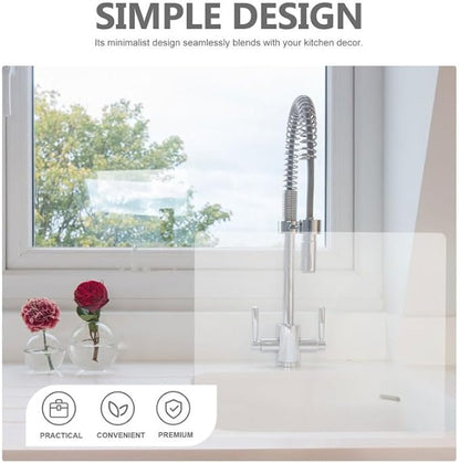 Cabilock Kitchen Sink Splash Guard 15.75X8.27 Inch Clear Acrylic Water Barrier for Bathroom and Kitchen Countertop Splash Prevention