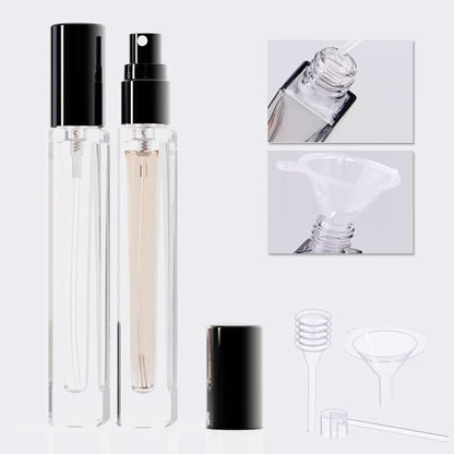 Mini Glass Spray Bottles, 10ml, 6 Pack, Fine Mist Refillable, Portable Travel Perfume Atomizers (Black)