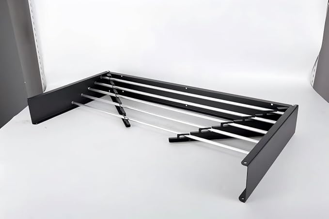 HILLHOUSE Wall Mounted Drying Rack 40 Inch Foldable, Heavy Duty 60 lb Capacity Clothes Airer with Wall Template, Collapsible Space Saver for Bathroom Laundry, 6 Aluminum Alloy Tubes, Black