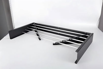 HILLHOUSE Wall Mounted Drying Rack 40 Inch Foldable, Heavy Duty 60 lb Capacity Clothes Airer with Wall Template, Collapsible Space Saver for Bathroom Laundry, 6 Aluminum Alloy Tubes, Black