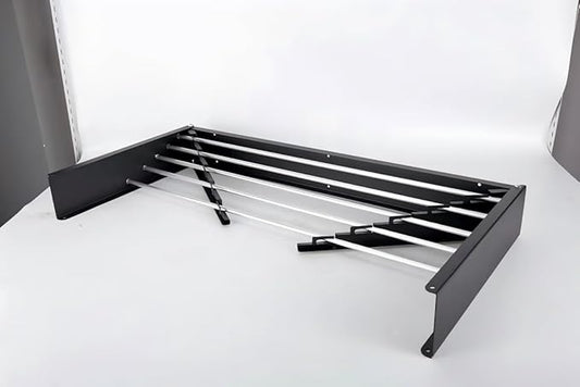 HILLHOUSE Wall Mounted Drying Rack 40 Inch Foldable, Heavy Duty 60 lb Capacity Clothes Airer with Wall Template, Collapsible Space Saver for Bathroom Laundry, 6 Aluminum Alloy Tubes, Black