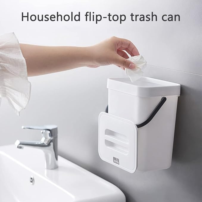 3L Small Kitchen Compost Bin, PP Material, Pressure Design Household Countertop Container with Lid for Rubbish Composter (3)