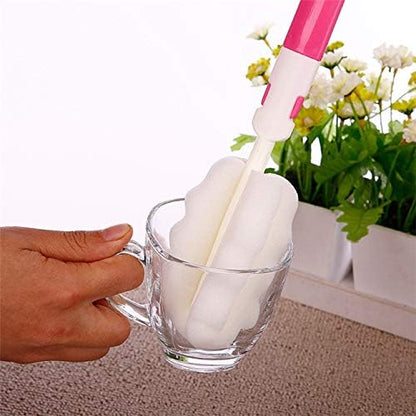 INVODA 4PCS Bottle Brush,Bottle Washer Set Long Sponge Bottle Cleaning Brushes Baby Bottle Cleaner Brush, Nipple Brush (4 pcs)