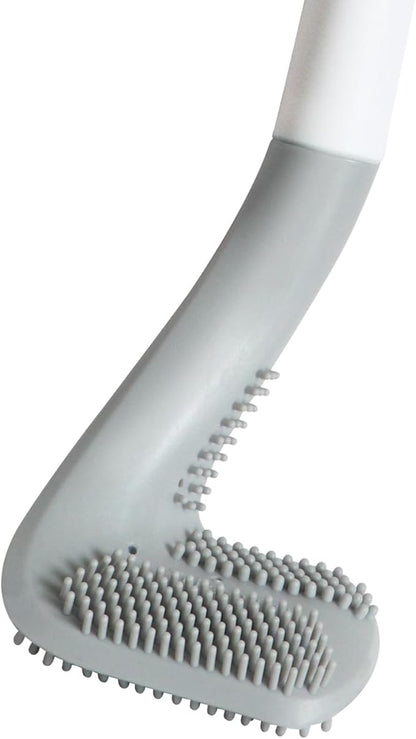 Toilets Brushes, Toilet Cleaning Brush,Golf Flexible Bendable Silicone Long Handled Toilet Brushes, 360°Deep Toilets Bowl Cleaning Brush,Quick Drying Scrubber for Bathroom with Hook (White)