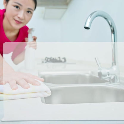 VOSAREA Kitchen Sink Splashing Guard Bathroom Bathtub Board Transparent Water Shield for Spatter Prevention Decor