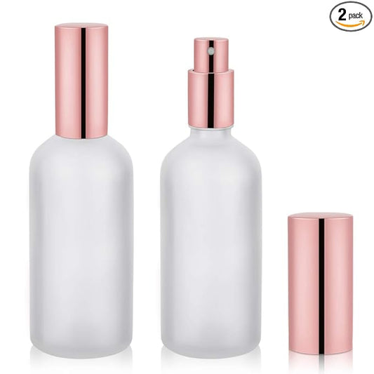 Hydior Small Glass Spray Bottle, Perfume Atomizer, Fine Mist Spray, 3.4oz, 2 Pack