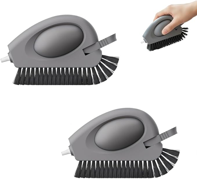 3 in 1 Cleaning Brush, Window Track Cleaner with Hard Bristle and Hidden Scraper Multifunctional Cleaning Tool for Sliding Door Track, Window Sill, Window Seal