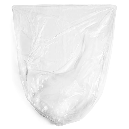 Aluf Plastics SCR-404816C 45 Gallon Clear Trash Bags (250 Count) - 39' x 46' - 16 Micron Equivalent High Density Value Garbage Bags Can Liners for Bathroom, Office, Industrial, Commercial, Recycling