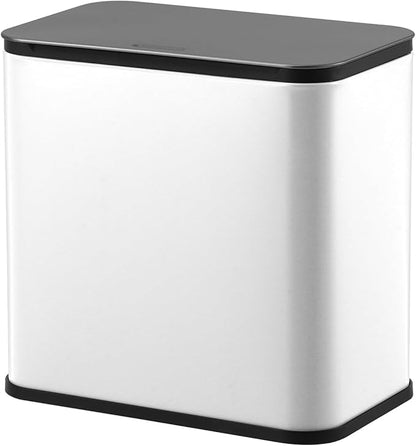 GarveeHome 1.3 gal/5L Countertop Compost Bin with Lid, Hanging Small Trash Can with Odor Control Charcoal Filter ＆ Bucket Under Sink for Kitchen, Hanging/Wall Mounted/Standing Food Waste Bin, White