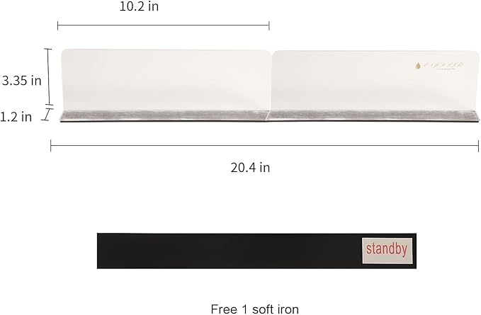 Sink Splash Guard (Upgraded Design) Transparent Acrylic (Frosted) Light Luxurious Premium Removable Splashback | Kitchen Island Sink Backsplash Guard (10.2x1.2x3.35 in) (2pcs)