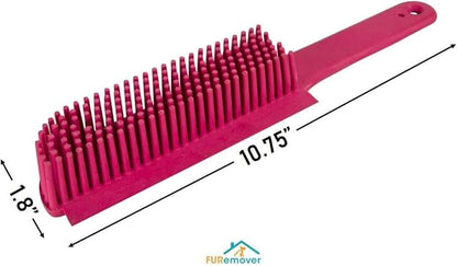 FURemover Pet Hair Removal Rubber Broom, 58" Telescopic Handle with Lint Brush