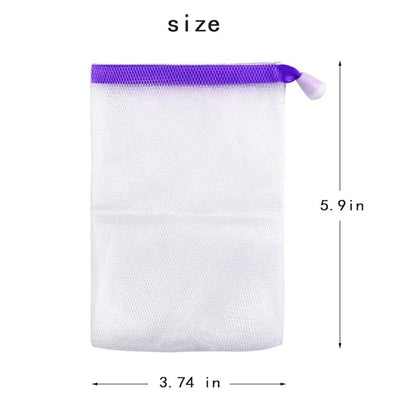 INVODA Handmade Soap Easy Bubble Mesh Soap Saver Bag Double Layer Drawstring Holder Bags Foam Net for Body Facial Cleaning Exfoliation Body Cleaning Tool (10 PCS)
